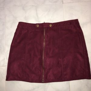 Pacsun Red Velvet Mini Skirt